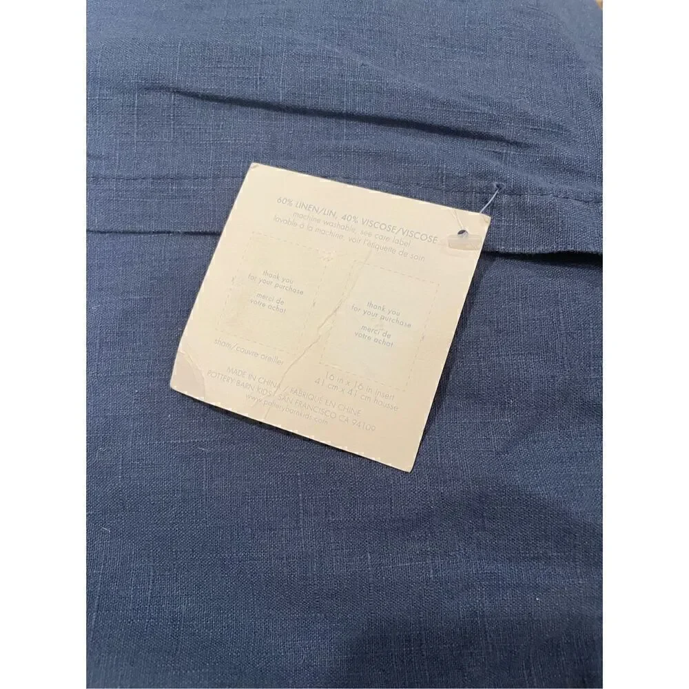 NWT Pottery Barn Baby Decorative Pillow Sham 16” x 16” Denim Chambray
